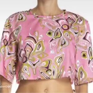 Emilio Pucci Pink and Yellow Abstract Blouse